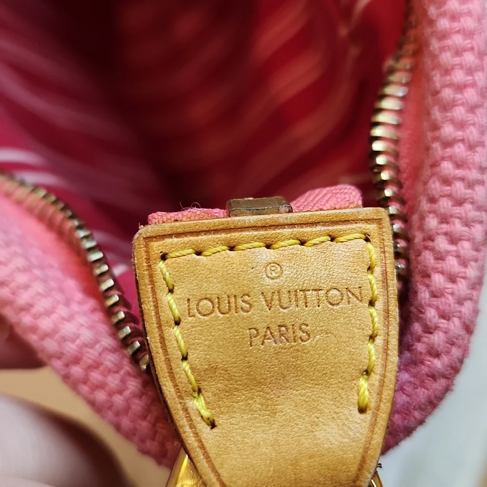 Louis Vuitton Pink Canvas Tote with Gold Hardware